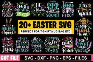 20 Easter Day Bundle Graphics for Print Templates