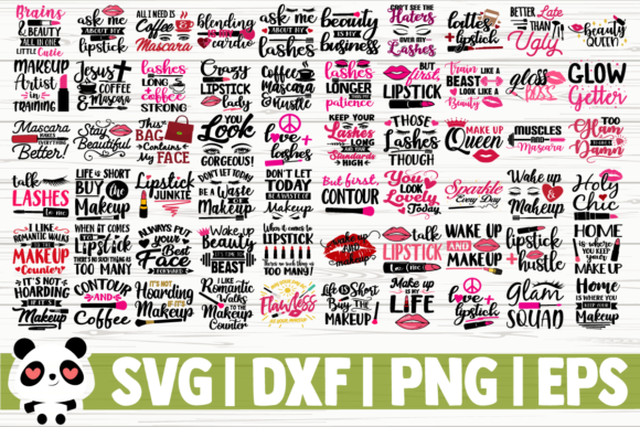 60 Makeup Quotes Bundle: Graphics & Illustrations
