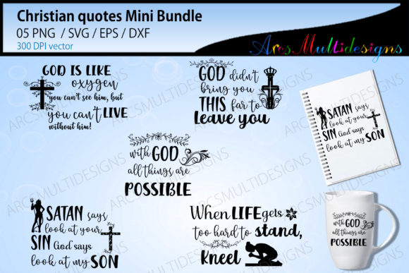 Christian Quotes Mini Svg Bundle: Graphics for Crafts & Branding